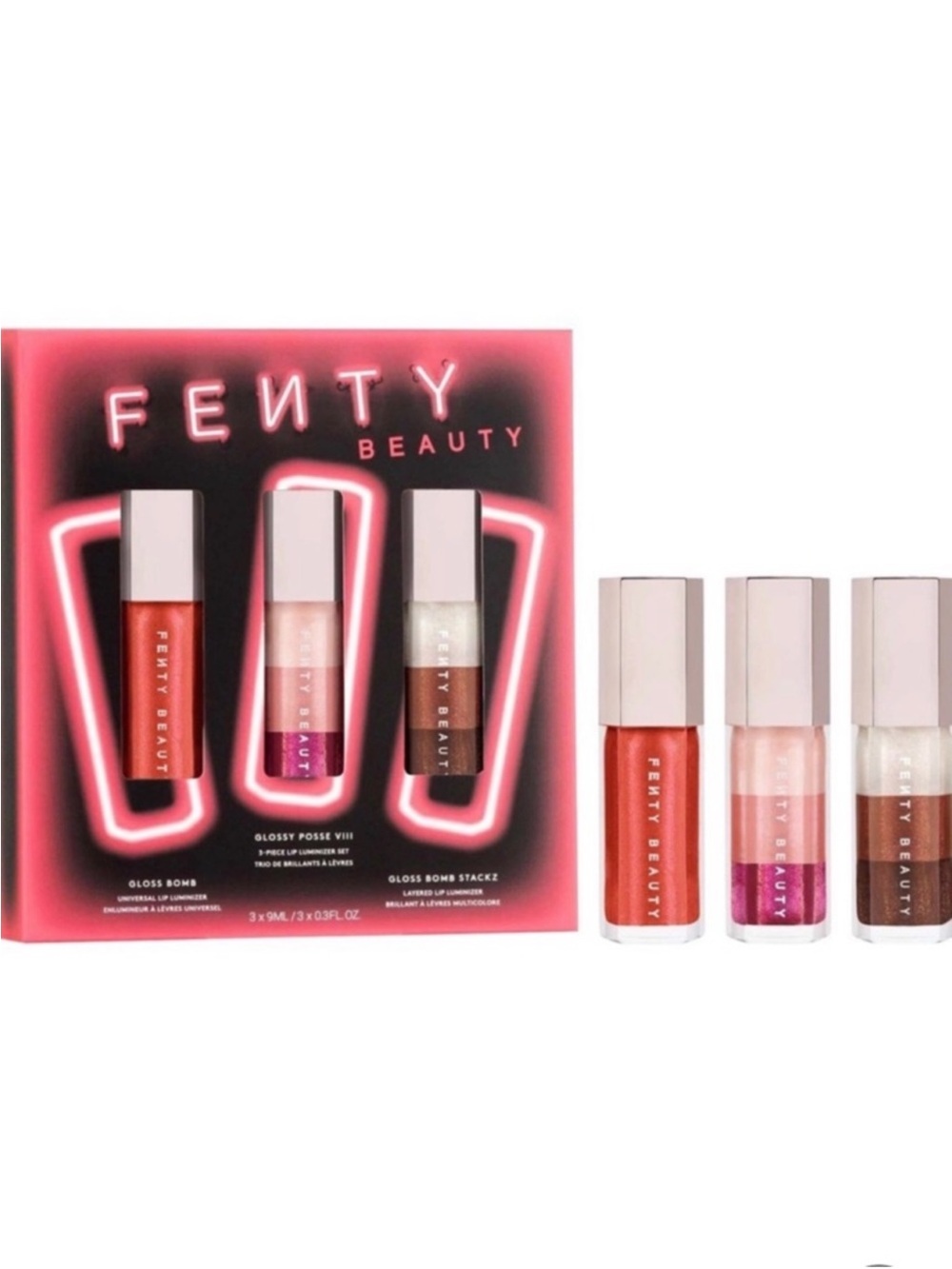 FENTY BEAUTY GLOSSY POSSEE VII 3 PIECE LIP LUMINIZER SET